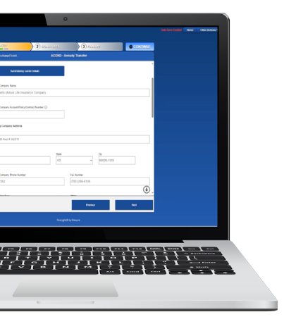 eApp screenshot on laptop